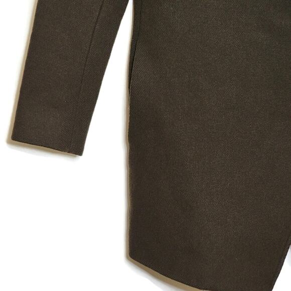 Theory Wool Cashmere Mid Length Single Breasted Green Jacket Coat Size S - Picture 4 of 12